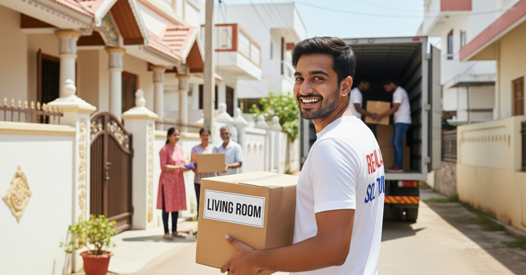 Happy customer after successful home shifting in Tamil Nadu.