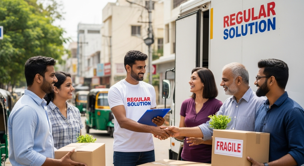 Happy customers after using Regular Solution moving services.