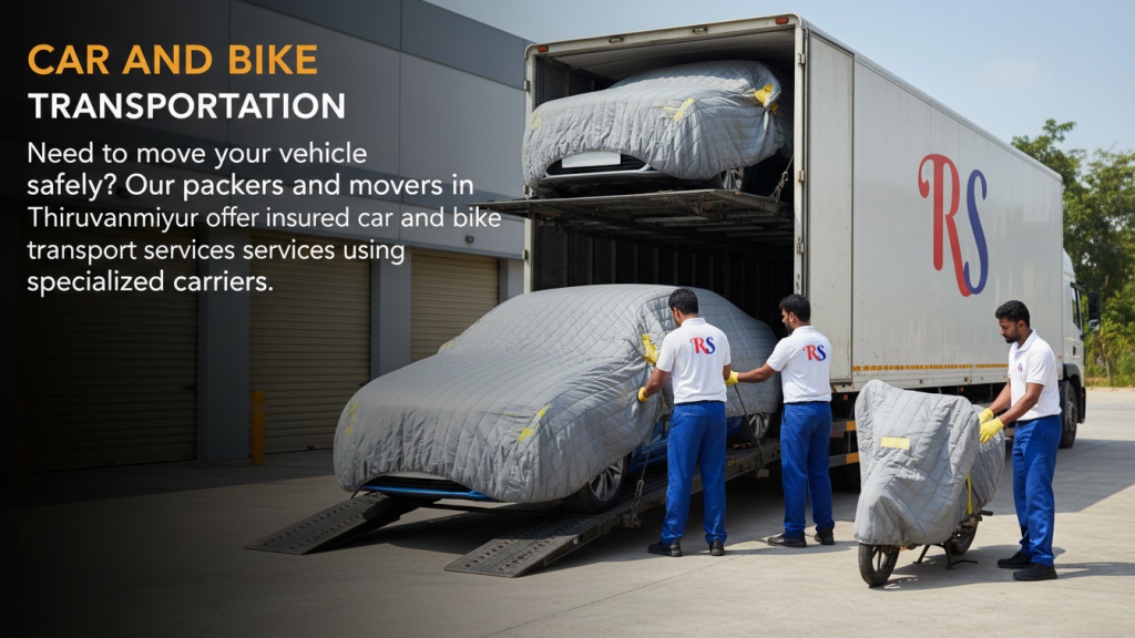 Car and Bike Transportation of packers and movers in Thiruvanmiyur, chennai